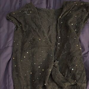 Sequin Embellished Black Sweater